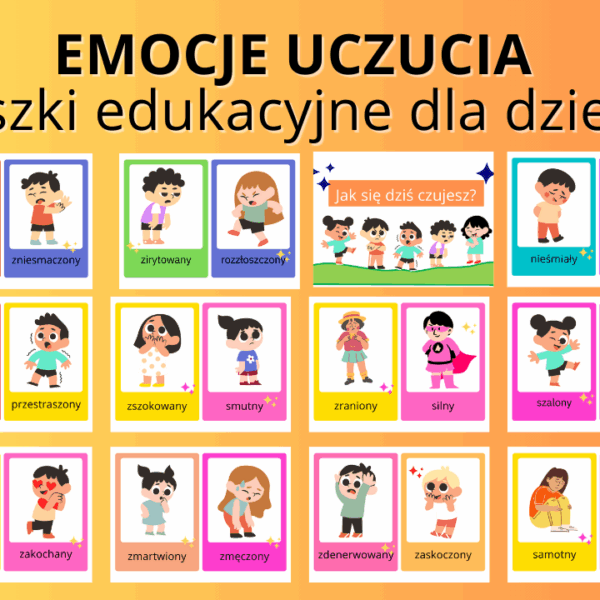 Plansze edukacyjne: Emocje i uczucia 22 elementy
