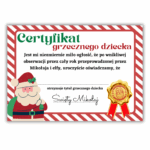 Certyfikat dyplom grzecznego dziecka