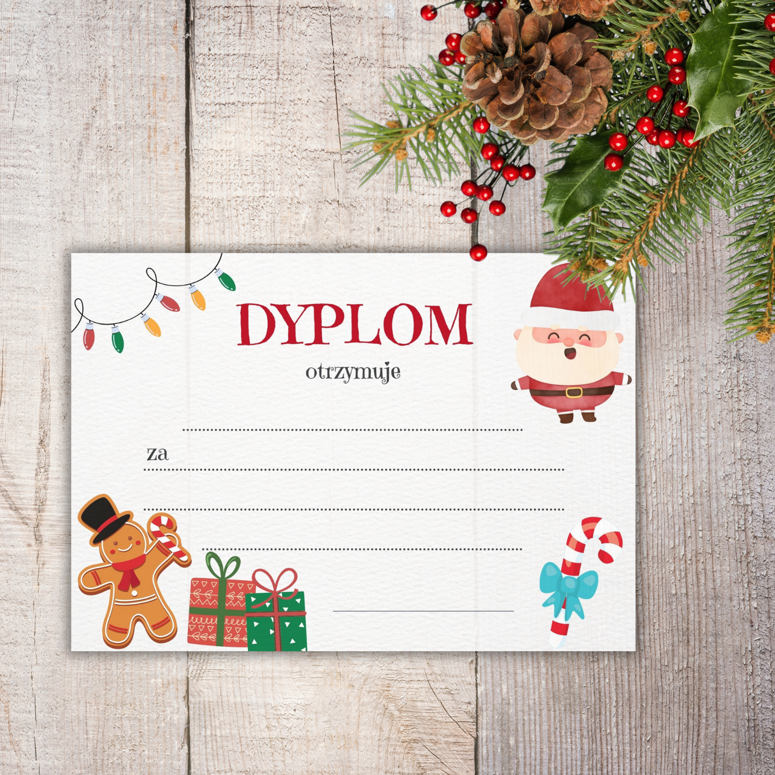 Dyplom Świąteczny do Wypełnienia PDF – Boże Narodzenie