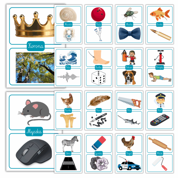 Homonimy – zestaw 40 kart edukacyjnych do nauki języka i zabawy PDF