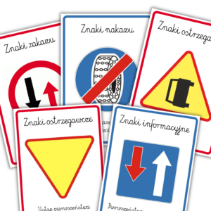 Znaki drogowe do druku 178 sztuk – Pakiet edukacyjny PDF: Ostrzegawcze, Zakazu, Nakazu, Informacyjne | PDF