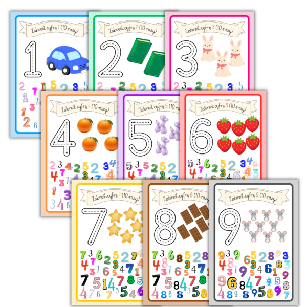 Wyszukiwanka liczb 1-9: Gra I SPY w szukanie i liczenie – Spostrzegawczość PDF