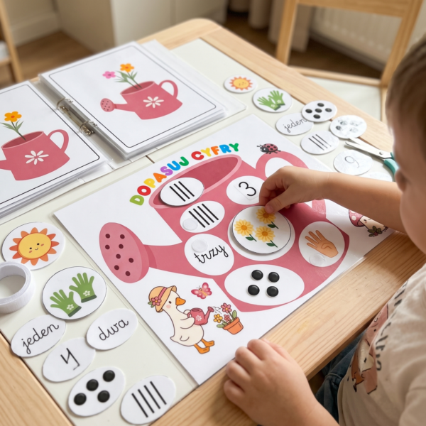 Dopasuj cyfry gra edukacyjna do druku