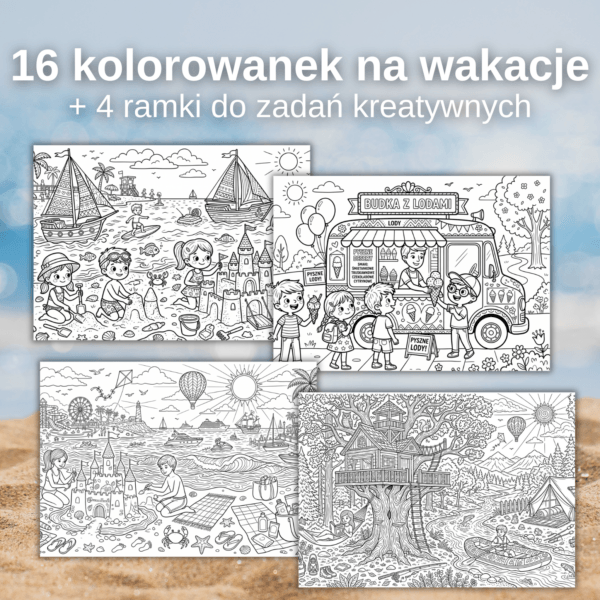 Wakacje kolorowanka do druku